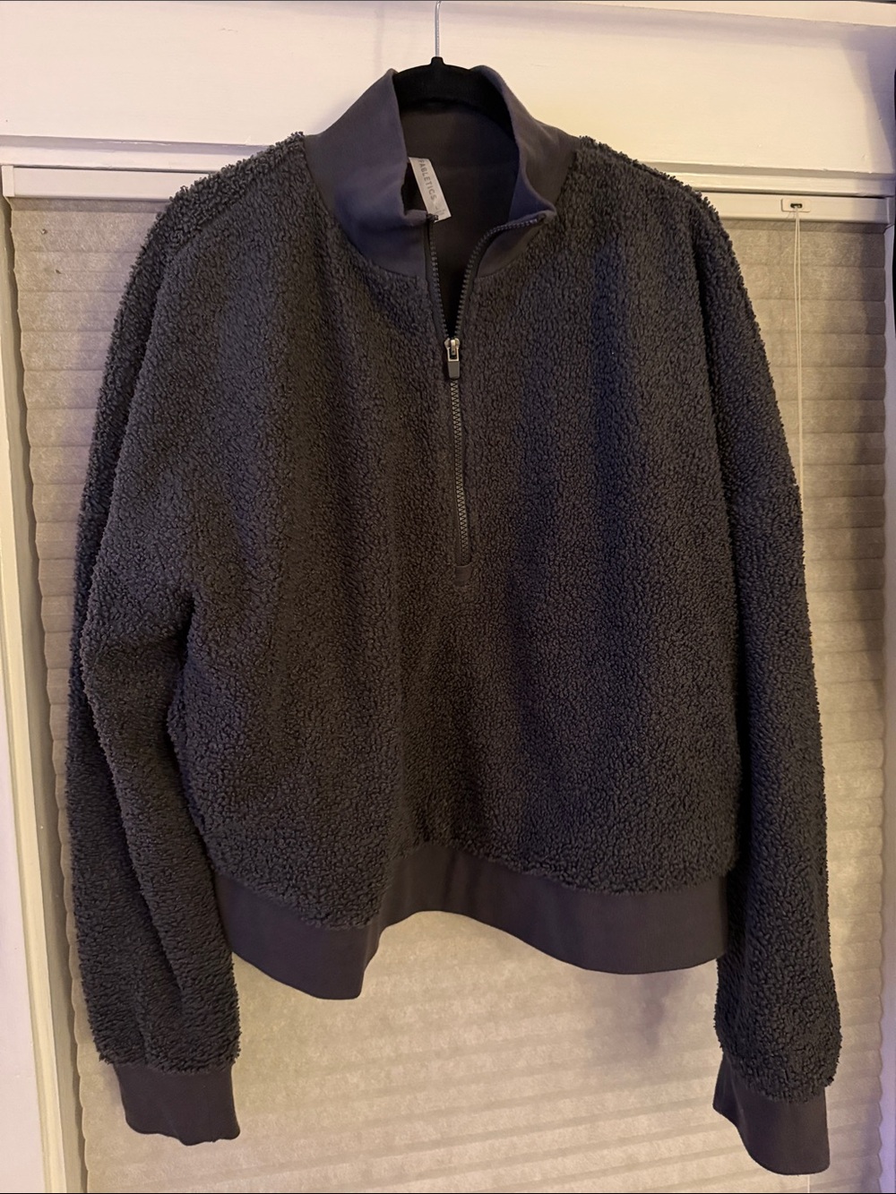 Fabletics Charcoal Sherpa Half-Zip Pullover